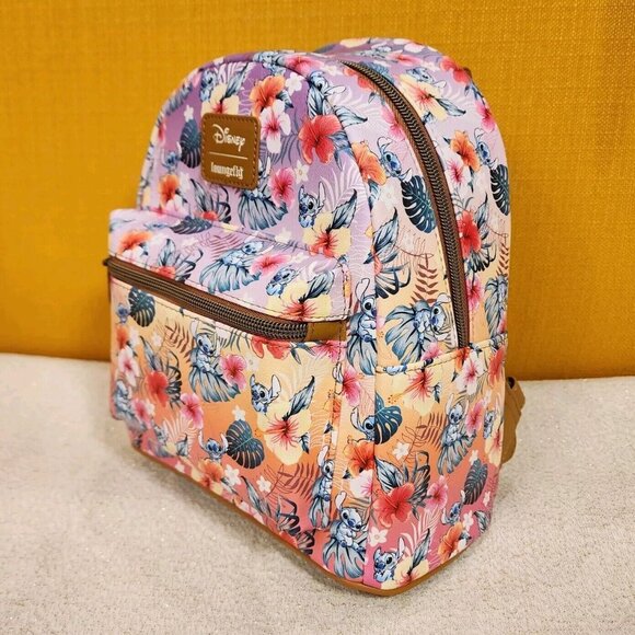 Loungefly Disney Lilo and Stitch Tropical Floral Ombre AOP Mini Backpack NEW main image 11